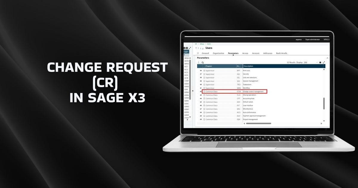 Change Request in Sage X3
