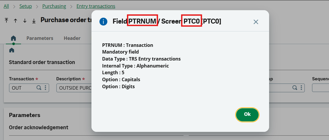 Sage X3 sequence number Field-Code-and-Screen-Code
