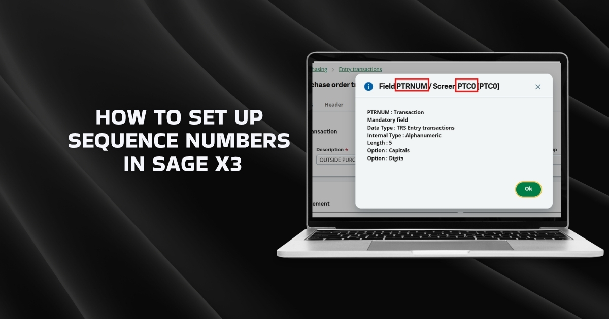 Sequence Numbers in Sage X3