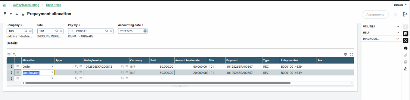 Perform Allocation in Sage X3