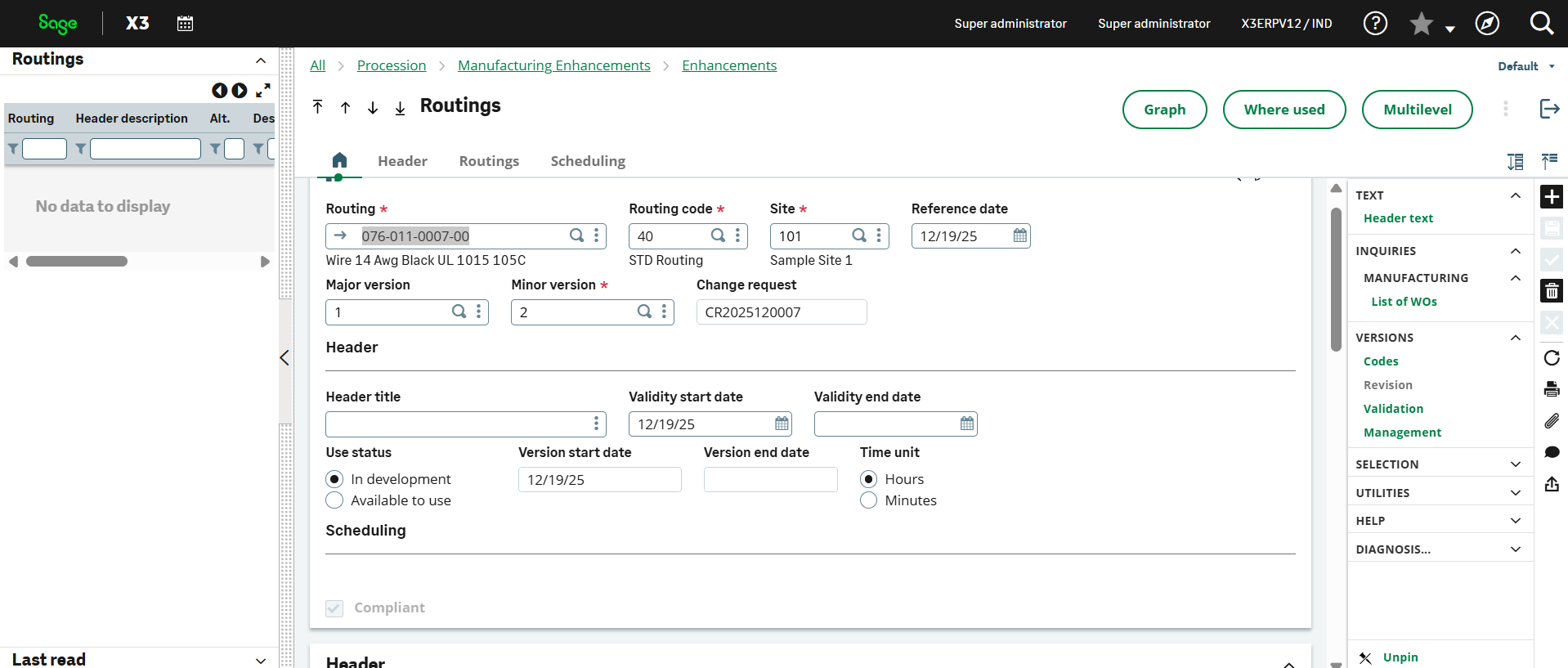 Routing in Change Request
