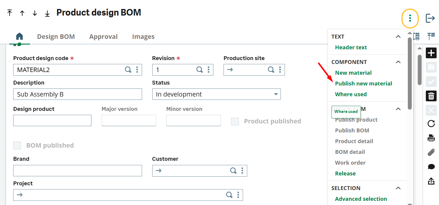 Product Design BOM - New Materials
