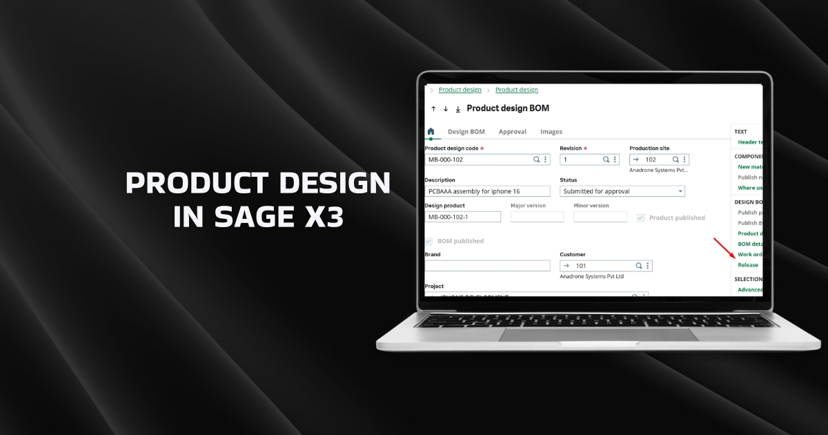 Product Design in Sage X3