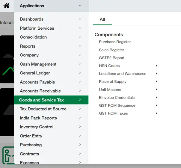 Sage Intacct India tax setup