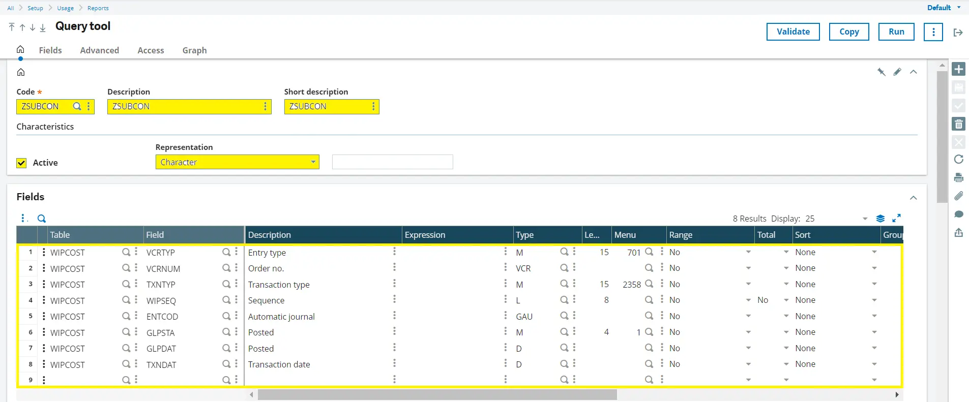 Sage X3 Query Tool for identifying pending subcontract WIP postings